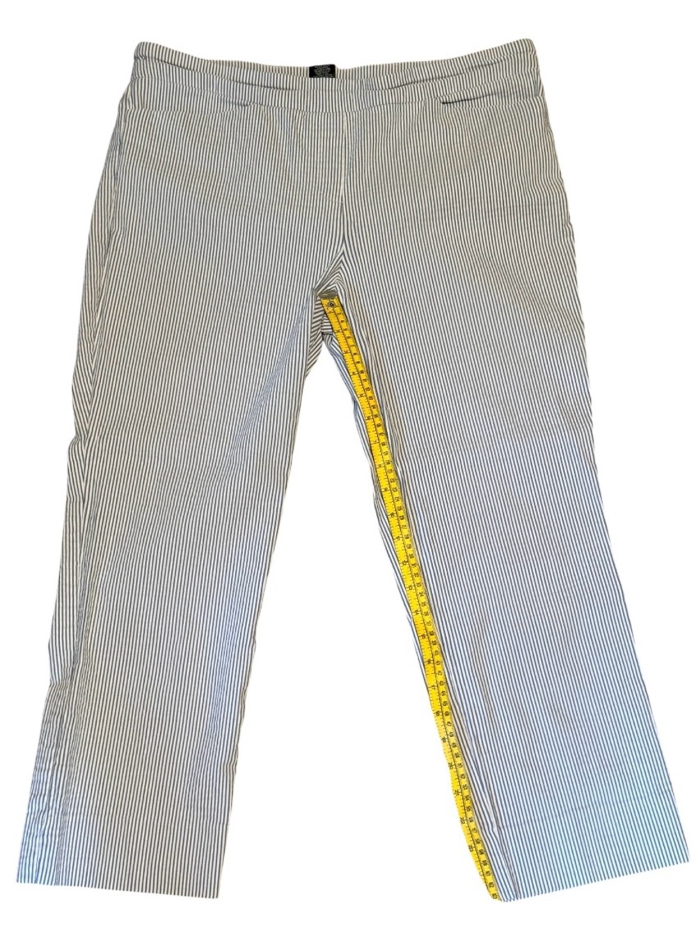 Hilary Radley Black and White Pinstripe Cropped Pants